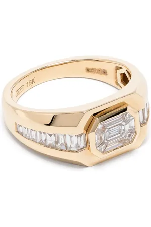 Shay 18kt yellow Illusion diamond signet ring