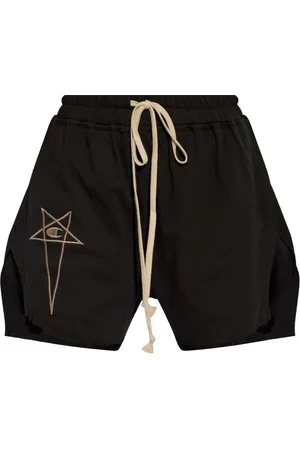 Rick Owens Logo-embroidered track shorts