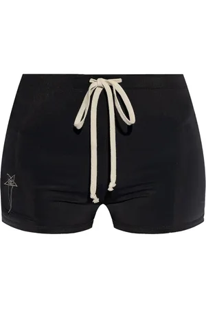 Rick Owens Logo-embroidered mini shorts