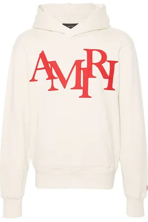 AMIRI Staggered logo-appliqué cotton hoodie