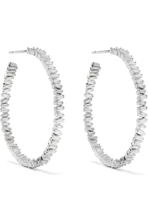 Suzanne Kalan 18kt gold Fireworks diamond hoop earrings
