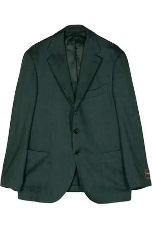 MAN ON THE BOON. Herringbone single-breasted blazer
