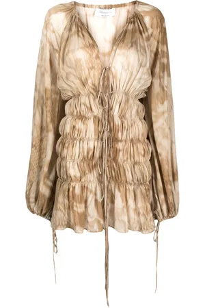 BLUMARINE Gathered-detailing long-sleeve dress