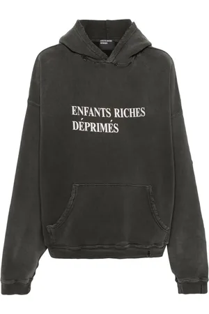 ENFANTS RICHES DEPRIMES Distressed logo-print hoodie