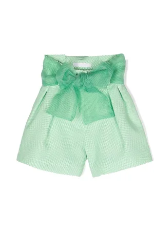 MISS GRANT Mini-check belted shorts