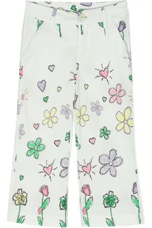 MISS GRANT Floral-print cotton trousers