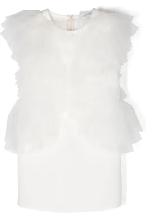 Patrizia Pepe Girl Ruffled sleeveless dress