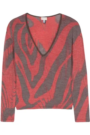 VERSACE 2000s abstract-pattern knitted jumper