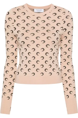 Marine Serre Crescent-Moon-jacquard jumper