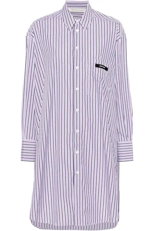 Palm Angels Striped midi shirt dress