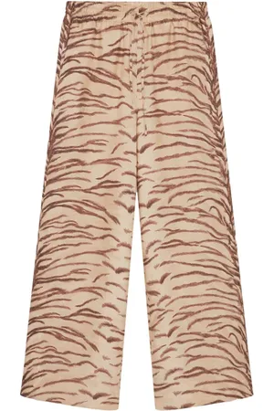 Stella McCartney Tiger-print organic silk trousers