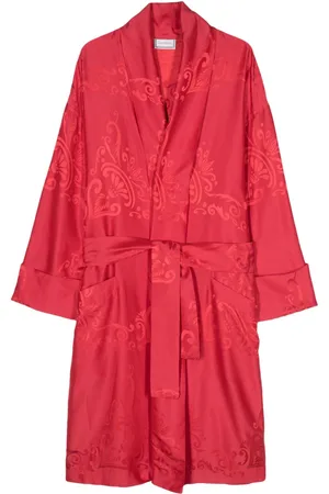 VERSACE 1980s logo-jacquard bested coat