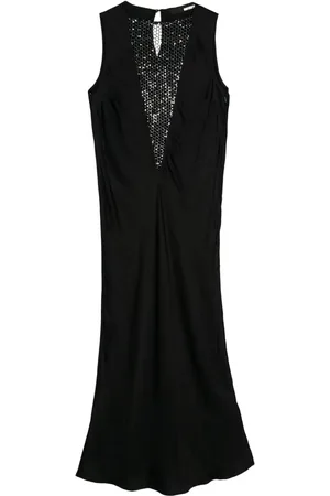 ROTATE Sequin-embellished sarin midi dress