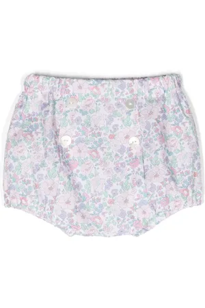 SIOLA Double-breasted floral-print shorts
