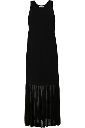 Jil Sander Plissé-detailed knitted maxi dress