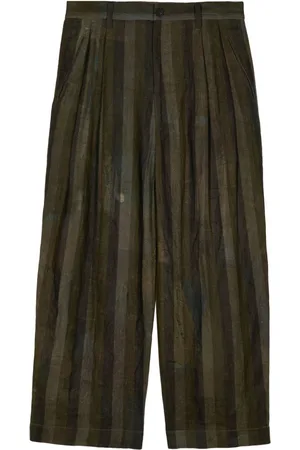 ZIGGY CHEN Stripe-print wide-leg trousers