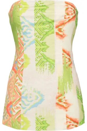 Never Fully Dressed Abstract-print strapless top