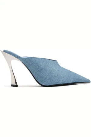 MUGLER Denim pointed toe mules