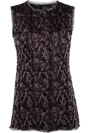 CHANEL 2000s abstract-print quilted silk vest