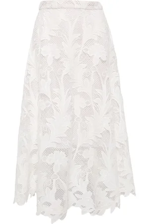 Oscar de la Renta Gardenia lace-detailing skirt