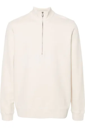 Sunspel Half-zipped cotton sweatshirt