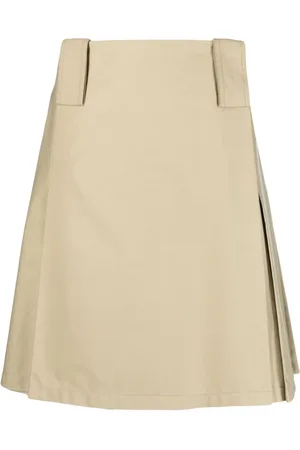 Burberry Pleat-detail A-line midi skirt