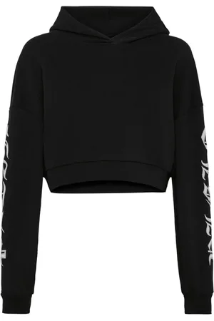 Philipp Plein Logo-embroidered cropped hoodie