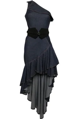 Saiid Kobeisy One-shoulder denim dress