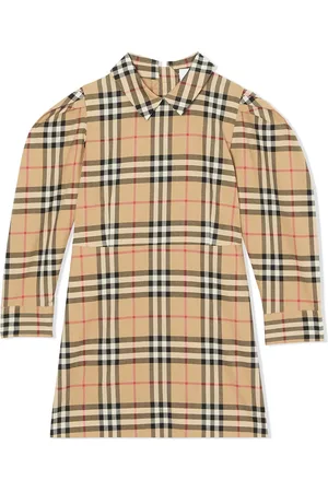 Burberry Puff-sleeve vintage check dress