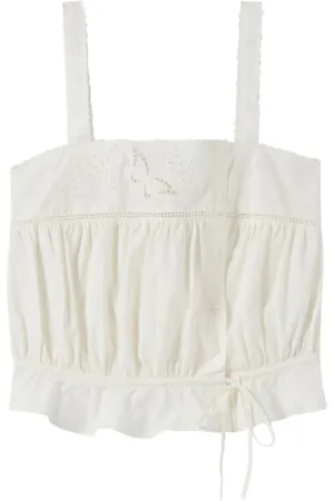 Claudie Pierlot Square-neck broderie anglaise top