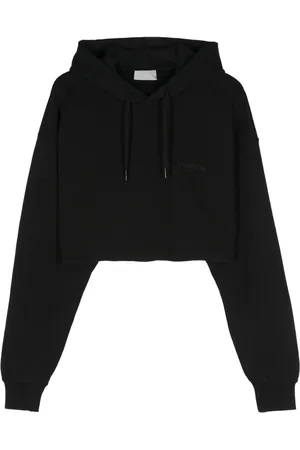 VTMNTS Logo-embroidered crop hoodie