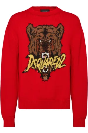 Dsquared2 Crew-neck logo-intarsia jumper