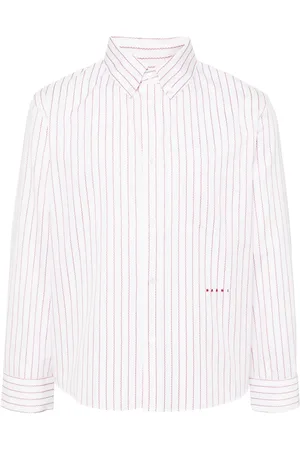 Marni Logo-embroidered striped cotton shirt