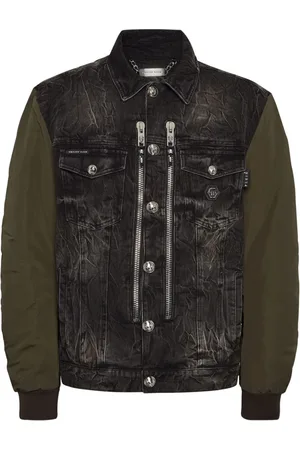 Philipp Plein Contrasting-sleeve denim jacket