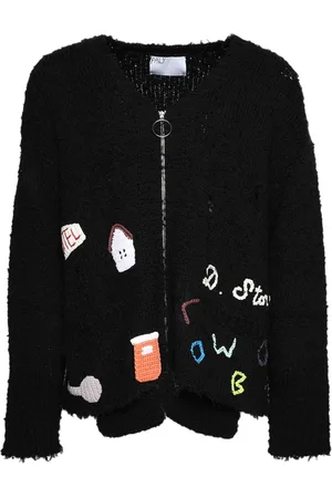 Paly Intarsia-knit zip-up cardigan