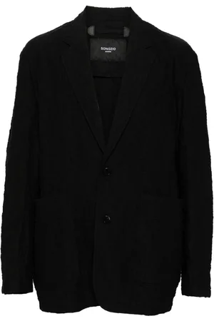 SONGZIO Crease-effect V-neck jacket