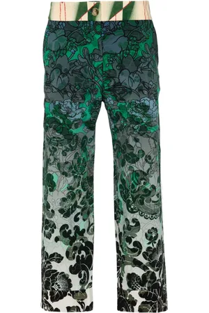 PIERRE-LOUIS MASCIA Floral-print straight trousers