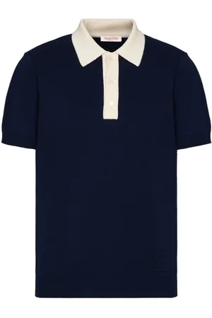 VALENTINO GARAVANI Contrast-trim fine-knit polo shirt