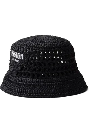Prada Logo-jacquard crochet bucket hat