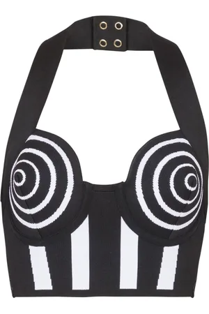 Balmain Striped halterneck top