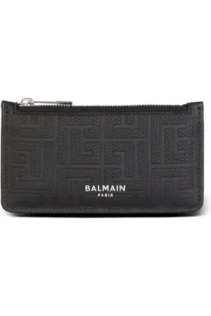 Balmain Monogram-embossed leather cardholder