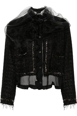 UNDERCOVER Chain-detailing tweed jacket