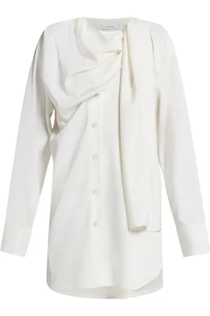 Salvatore Ferragamo Draped-detail long-sleeved shirt