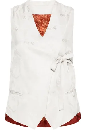 Ibrigu Jacquard tie-fastening waistcoat