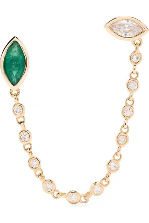 Shay 18kt yellow diamond and emerald drop earring