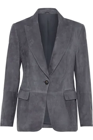 Brunello Cucinelli Single-breasted suede blazer