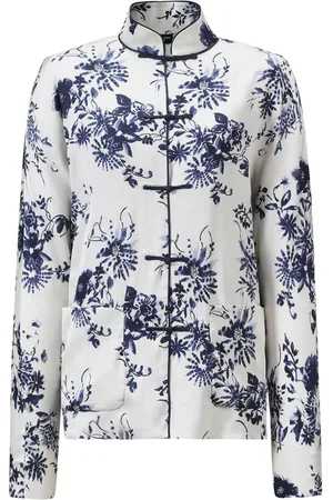 SHANGHAI TANG Floral-print cotton jacket
