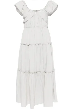 B+AB Pleated tiered midi dress