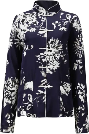 SHANGHAI TANG Floral-print cotton jacket