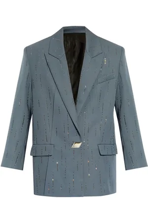 The Attico Rhinestone-embellished wool blazer